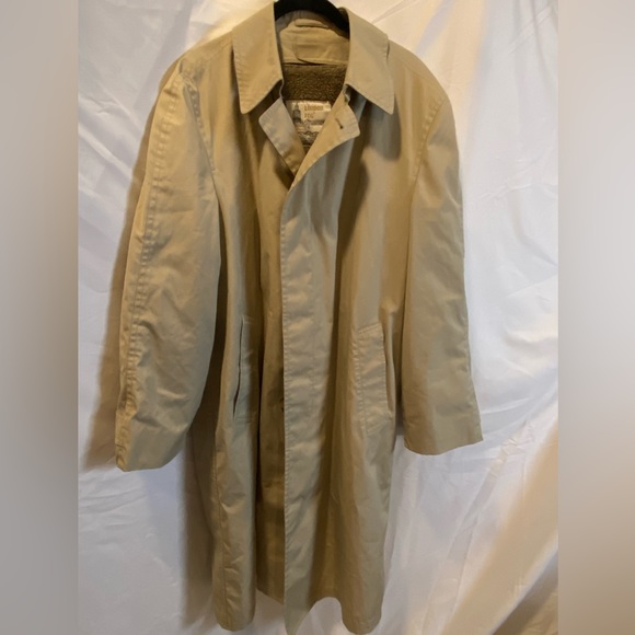 London Fog Trench_Tan Rain Long Coat Main-coat_ Zip Out Liner_40Reg - Picture 2 of 13